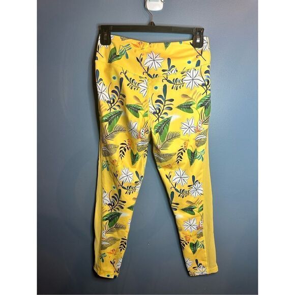 Zyia Active Women's Yellow Floral Mid Rise Leggings Skinny Stretch Size 6-8 - Picture 4 of 4